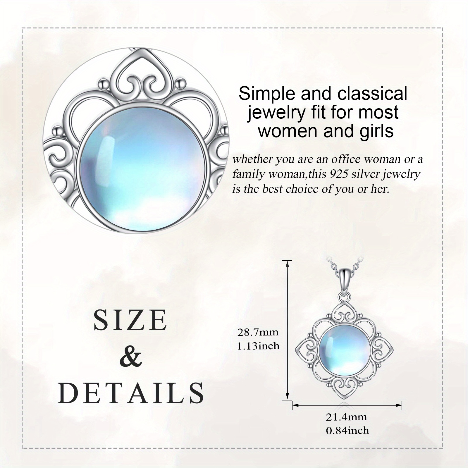 Moonstone Necklace Irish Celtic Knot Pendant Necklace